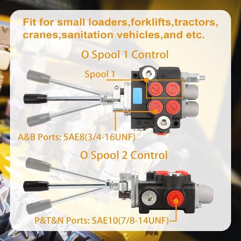 Hydraulic Control Valve with Joystick, 2 Spool 11GPM Hydraulic Directional Valve for Log Splitters, Tractors Loaders in Kuwait