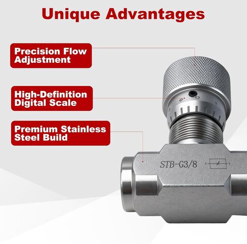 STB-G3/8 L08 Hydraulic Flow Control Valve Compatible with 1-2 Ton Mini Excavator, 3/8"Bidirectional Hydraulic Restrictor Valve Connectors in Kuwait
