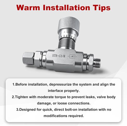 STB-G3/8 L08 Hydraulic Flow Control Valve Compatible with 1-2 Ton Mini Excavator, 3/8"Bidirectional Hydraulic Restrictor Valve Connectors in Kuwait