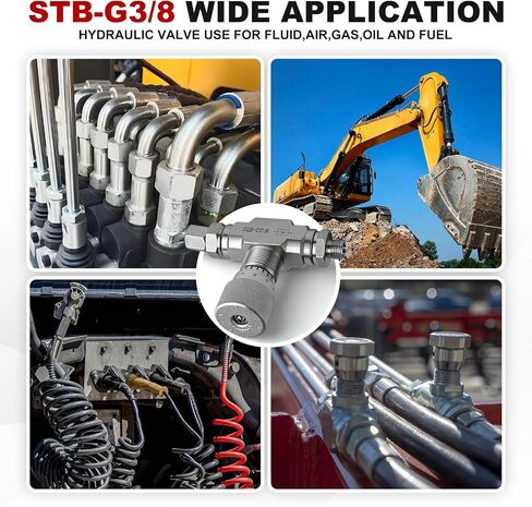 STB-G3/8 L08 Hydraulic Flow Control Valve Compatible with 1-2 Ton Mini Excavator, 3/8"Bidirectional Hydraulic Restrictor Valve Connectors in Kuwait