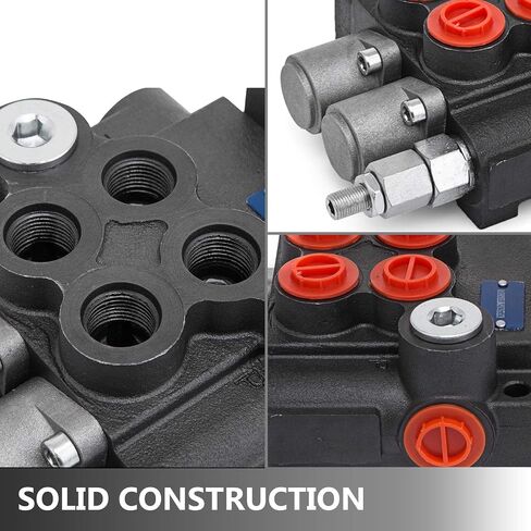 VEVOR 2 Spool Hydraulic Joystick Control Valve 11gpm Hydraulic Valve Hydraulic Directional Control Valve Double Acting Relief Valve Range Reach Up to 3600 PSI for Tractors Loaders Tanks Log Splitters in Kuwait