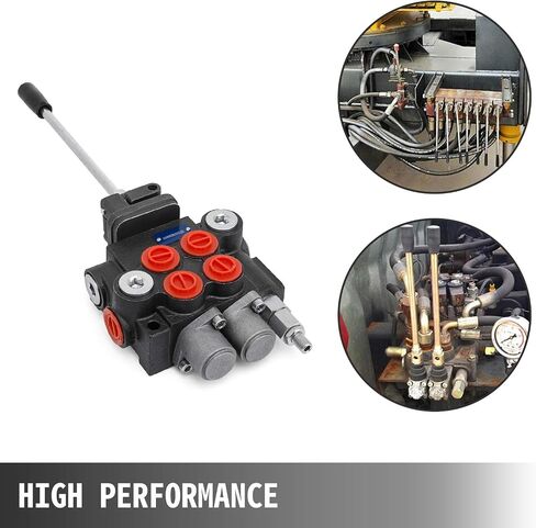 VEVOR 2 Spool Hydraulic Joystick Control Valve 11gpm Hydraulic Valve Hydraulic Directional Control Valve Double Acting Relief Valve Range Reach Up to 3600 PSI for Tractors Loaders Tanks Log Splitters in Kuwait
