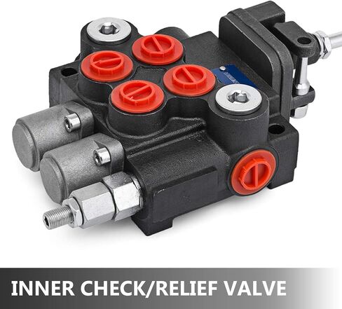 VEVOR 2 Spool Hydraulic Joystick Control Valve 11gpm Hydraulic Valve Hydraulic Directional Control Valve Double Acting Relief Valve Range Reach Up to 3600 PSI for Tractors Loaders Tanks Log Splitters in Kuwait