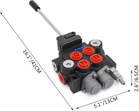 VEVOR 2 Spool Hydraulic Joystick Control Valve 11gpm Hydraulic Valve Hydraulic Directional Control Valve Double Acting Relief Valve Range Reach Up to 3600 PSI for Tractors Loaders Tanks Log Splitters in Kuwait