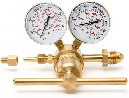 Nitrogen Regulator, Nitrogen Gauge HVAC with 60" Hose, 0-800 PSI Delivery Pressure Equipment Brass Inlet Outlet Connection Gauges in Kuwait