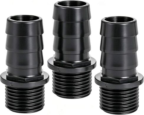 Submersible Pump Outlet Adapter 3/4" Barb Fitting 3 Pack, G1/2" BSP Male Thread Replacement Parts for Pond Pump Fountain Pump, Plastic Hose Barb Connector for Aquarium Filter Hydroponics Water Feature in Kuwait