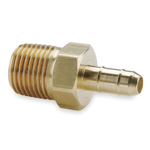 Parker Hannifin 28-4-10X32-pk10 Dubl-Barb Male Connector Fitting, Brass Body, 1/4" Barb Tube x 10-32 Male Thread (Pack of 10) in Saudi Arabia