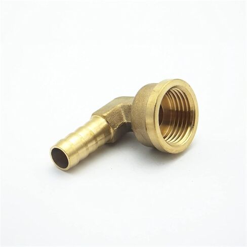 Lkq-Brass Adapter 8mm-16mm Hose Barb X 1/4" 1/3" 1/2" BSP Female Thread Elbow Brass Barbed Pipe Fitting Coupler Connector Adapter, Garden Hose Connector(10mm OD,1/2") in Kuwait