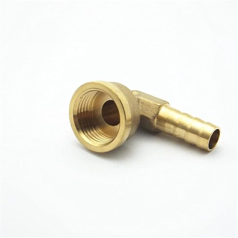 Lkq-Brass Adapter 8mm-16mm Hose Barb X 1/4" 1/3" 1/2" BSP Female Thread Elbow Brass Barbed Pipe Fitting Coupler Connector Adapter, Garden Hose Connector(10mm OD,1/2") in Kuwait