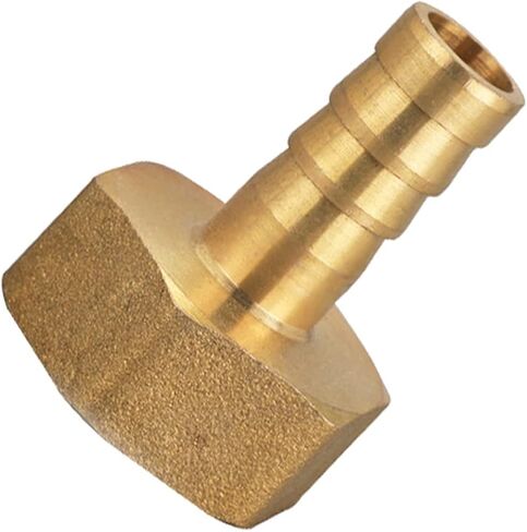 Lkq-Brass Adapter Brass Hose Fitting 6/8/10/12/14/16/19mm Barb Tail 1/8" 1/4" 3/8" 1/2" 3/4" 1" BSP Female Thread Copper Coupler Adapter Connector， Garden Hose Connector(6mm Barb,1/2") in Kuwait