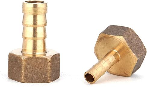 Lkq-Brass Adapter Brass Hose Fitting 6/8/10/12/14/16/19mm Barb Tail 1/8" 1/4" 3/8" 1/2" 3/4" 1" BSP Female Thread Copper Coupler Adapter Connector， Garden Hose Connector(6mm Barb,1/2") in Kuwait