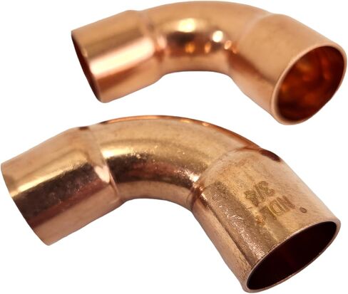 Copper Pipe Elbow Fittings – 3/4-inch OD, 90-Degree Long Radius Elbow, C x C Sweat Joint, Ideal for HVAC, Plumbing, and Refrigeration Systems (Pack of 2) in Kuwait