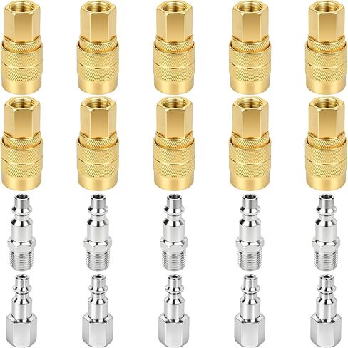 20 قطعة 1/4 بوصة NPT M Style Coupler and Plug Kits متوافقة مع Milton S-210، تتضمن 10 قطع #715 موصلات أنثى، 5 قطع #727 مقابس ذكر و5 قطع #728 مقابس أنثى، ملحقات ضاغط الهواء in Kuwait