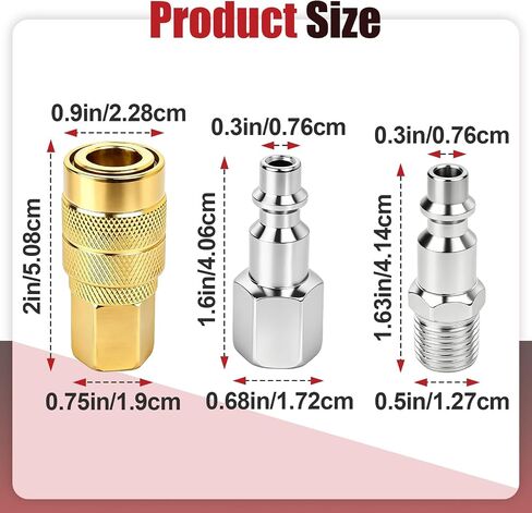 20 قطعة 1/4 بوصة NPT M Style Coupler and Plug Kits متوافقة مع Milton S-210، تتضمن 10 قطع #715 موصلات أنثى، 5 قطع #727 مقابس ذكر و5 قطع #728 مقابس أنثى، ملحقات ضاغط الهواء in Kuwait