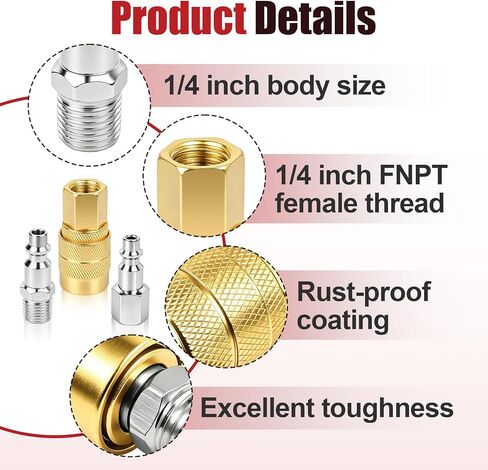 20 قطعة 1/4 بوصة NPT M Style Coupler and Plug Kits متوافقة مع Milton S-210، تتضمن 10 قطع #715 موصلات أنثى، 5 قطع #727 مقابس ذكر و5 قطع #728 مقابس أنثى، ملحقات ضاغط الهواء in Kuwait