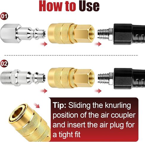 20 قطعة 1/4 بوصة NPT M Style Coupler and Plug Kits متوافقة مع Milton S-210، تتضمن 10 قطع #715 موصلات أنثى، 5 قطع #727 مقابس ذكر و5 قطع #728 مقابس أنثى، ملحقات ضاغط الهواء in Kuwait