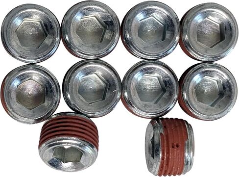 3/8" NPT Pipe Plug, Vibra-Seal Coating, Pack of 10 – Compatible with L4, L6, V6, V8 Automotive Engines or Any Application with 3/8" NPT Threaded Hole | Leak-Proof Seal | Durable Performance in Kuwait