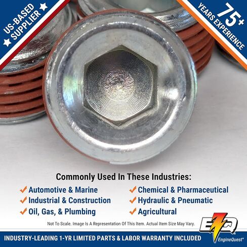3/8" NPT Pipe Plug, Vibra-Seal Coating, Pack of 10 – Compatible with L4, L6, V6, V8 Automotive Engines or Any Application with 3/8" NPT Threaded Hole | Leak-Proof Seal | Durable Performance in Kuwait