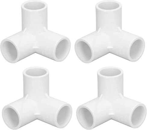 3 Way Pipe Fittings PVC Plastic Right Angle Tee Connector 20mm Inner Diameter for Water Pipes Furniture Greenhouse Tents White 10PCS in Kuwait