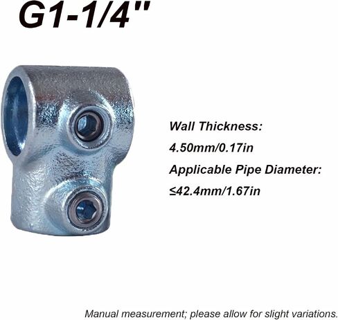 2 Pcs Single-Socket 90° Tee Structural Pipe Fitting Fits Nominal Actual Heavy Duty Structural Pipe Fittings for Industrial Construction Shelving Railing Handrail and Frame（G1-1/4"） in Kuwait
