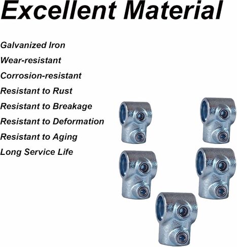 2 Pcs Single-Socket 90° Tee Structural Pipe Fitting Fits Nominal Actual Heavy Duty Structural Pipe Fittings for Industrial Construction Shelving Railing Handrail and Frame（G1-1/4"） in Kuwait