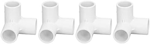 PVC 3 Way Pipe Fittings, 10PCS Furniture Grade High Quality, Connector Tee 20mm, White Inner Diameter Precise Fit, for Home Plumbing, Greenhouse Construction, DIY Garden Projects, in Kuwait