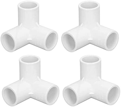 PVC 3 Way Pipe Fittings, 10PCS Furniture Grade High Quality, Connector Tee 20mm, White Inner Diameter Precise Fit, for Home Plumbing, Greenhouse Construction, DIY Garden Projects, in Kuwait