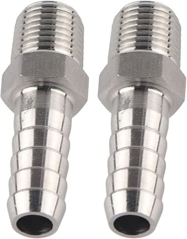 Akozon 304 الفولاذ المقاوم للصدأ BSPT ذكر موصل بارب مشترك اقتران سريع 1/4in ذكر تركيب الأنابيب لخط الهواء الهوائي (BSPT1/4-10 مم) in Kuwait