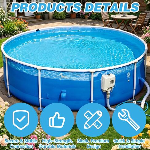 12 Pcs Plastic Hose Clamps for Pool Hose Connector 1 1/4 Inch Adjustable Filter Pump Clips with 6 Metal 304 Throat Straps Replacement Parts for Above Ground Swimming Pools in Kuwait