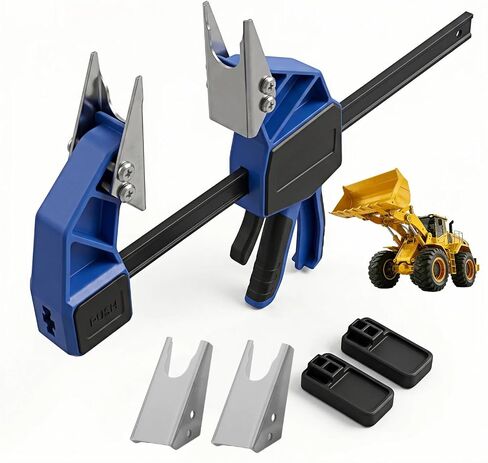 18" Quick Coupler Hand Clamp Includes 4 Pcs Duo-Jaw Sets(2 * 1/2" & 3/4" and 2 * 7/8" & 3/8" Jaw) for Hydraulic Pipe Clamps Quick mate Coupler Tool Suitable Excavators, Tractors, Cranes, etc in Kuwait