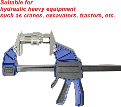18" Quick Coupler Hand Clamp Includes 4 Pcs Duo-Jaw Sets(2 * 1/2" & 3/4" and 2 * 7/8" & 3/8" Jaw) for Hydraulic Pipe Clamps Quick mate Coupler Tool Suitable Excavators, Tractors, Cranes, etc in Kuwait