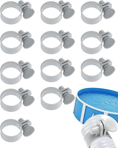 4 Pcs Adjustable Plastic Hose Clamps for 1-1/4", Pool Hose Clamps | Plastic Hose Clamps Compatible with Intex, Filter Pump Connector Clips with Thumb Clips for Above Ground Pool, Water Pipe in Kuwait