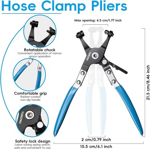 130Pcs 6-25mm Spring Band Hose Clamps With Hose Clamp Plier Assortment Kit，Constant Tension Radiator Hose Clamps，for Fuel Lines, Silicone, Vacuum Hoses，Water Pipe in Kuwait
