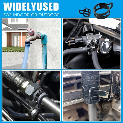 130Pcs 6-25mm Spring Band Hose Clamps With Hose Clamp Plier Assortment Kit，Constant Tension Radiator Hose Clamps，for Fuel Lines, Silicone, Vacuum Hoses，Water Pipe in Kuwait