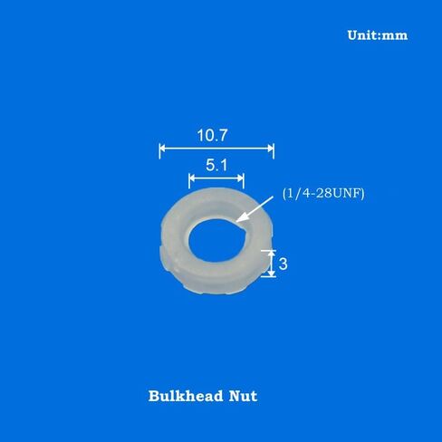 Hynec Polypropylene (PP) Female Bulkhead Luer Lock to Hose Barb Connector Sample Kit, 36-Pack, 1/4-28 UNF, Heat-Resistant & Chemically Inert for Medical/Lab/Food Processing/Chemical in Kuwait
