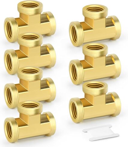 4PCS Brass Tee Pipe Fitting, 3/8"NPT Female Thread Adapter, for Oil/Water/Gas in Saudi Arabia
