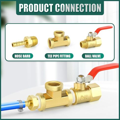 4PCS Brass Tee Pipe Fitting, 3/8"NPT Female Thread Adapter, for Oil/Water/Gas in Saudi Arabia