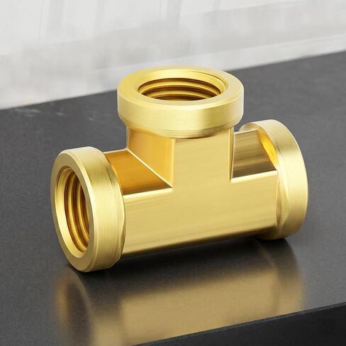 4PCS Brass Tee Pipe Fitting, 3/8"NPT Female Thread Adapter, for Oil/Water/Gas in Saudi Arabia