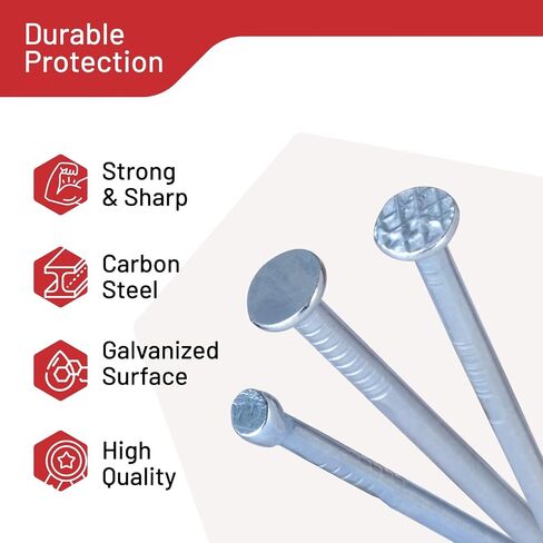 مجموعة متنوعة من أظافر CrimsonMark - 700 قطعة من المسامير الفولاذية المجلفنة عالية الكربون لتعليق الصور وديكور الحائط الفني، تتضمن صندوق منظم مع 6 مقاسات: 3/4 بوصة، 1 بوصة، 1-1/4 بوصة، 1-1/2 بوصة، 2 بوصة و1 بوصة in Kuwait