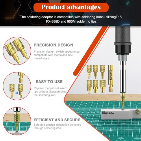513Pcs SAE Threaded Inserts, #2-56#4-40#6-32#8-32#10-32 1/4"-20 Female Thread Knurled Nuts Assortment Kit, Brass Heat Set Insert for Plastic and 3D Printing Components in Kuwait