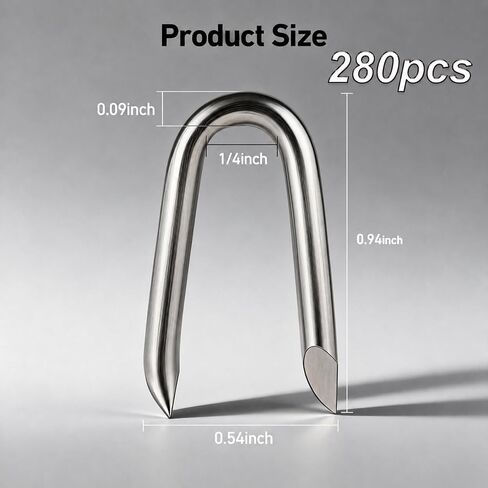 280 pcs Steel Wire Fencing Staples, Galvanized U-Shaped Fasteners Nails for Wire Mesh and Woven Fencing, Premium Fence Nails in Kuwait