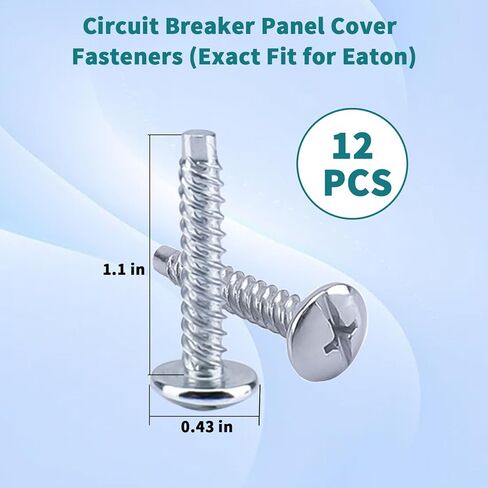 Load Center Cover Screws for Eaton LCCSCS Cover Screw (12 Pack) Alloy Steel Zinc Plated Electrical Panel Screws for Eaton & Cutler-Hammer Circuit Breaker Box Covers Replacement in Kuwait
