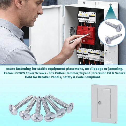 Load Center Cover Screws for Eaton LCCSCS Cover Screw (12 Pack) Alloy Steel Zinc Plated Electrical Panel Screws for Eaton & Cutler-Hammer Circuit Breaker Box Covers Replacement in Kuwait