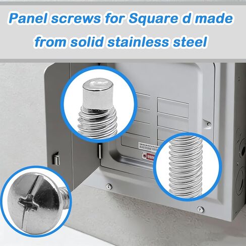 Electrical Panel Screws for Square D Panel Cover Screws (10-Pack) - 1/2 Inch Stainless Steel Replacement Hardware for Load Center & Electrical Box, Flat Head Square Drive in Kuwait