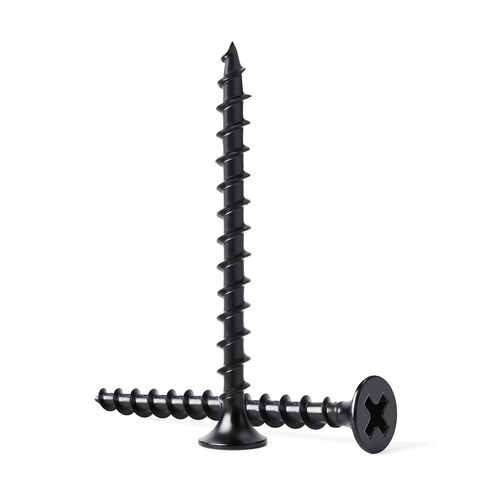 130PCS #6 × 1-1/4 inch Drywall Screws, Black Wood Screws Flat Head Coarse Thread Wall Screws, Phillips Drive High Hardness Electrophoresis Screw for Drywall, Sheetrock, Door hinge, Woodworking in Kuwait