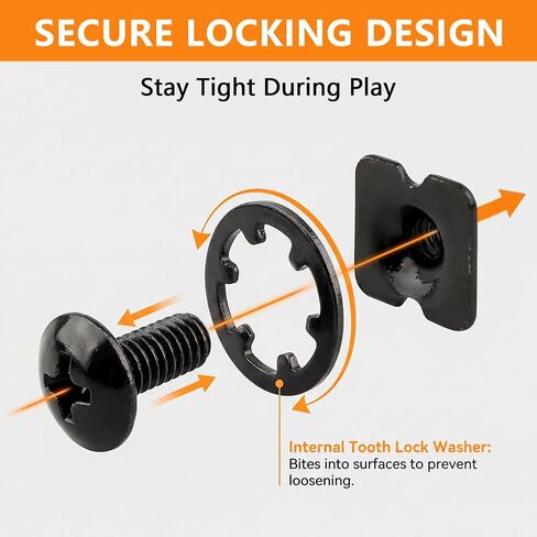 8 Sets Football Backplate Screws Chicago Screws, Battle Backplate, Heavy Duty Metal Hardware for Adult and Youth Football Backplates & Shoulder Pads, with Screwdriver, Nuts, Washers and Box in Kuwait