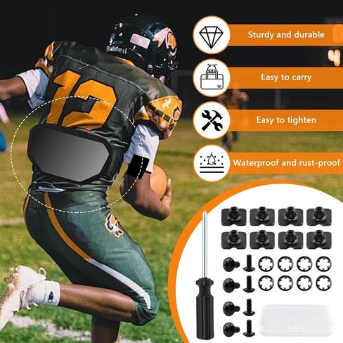 8 Sets Football Backplate Screws Chicago Screws, Battle Backplate, Heavy Duty Metal Hardware for Adult and Youth Football Backplates & Shoulder Pads, with Screwdriver, Nuts, Washers and Box in Kuwait