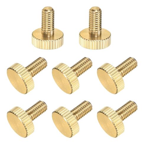 M METERXITY 16-Pack Knurled Thumb Screws, M5x14mm Solid Brass Flat Head Knurled Head Bolts Fasteners for PC Computer Cases/Electronic/Mechanical/Home, Fully Threaded Thumbscrew in Kuwait