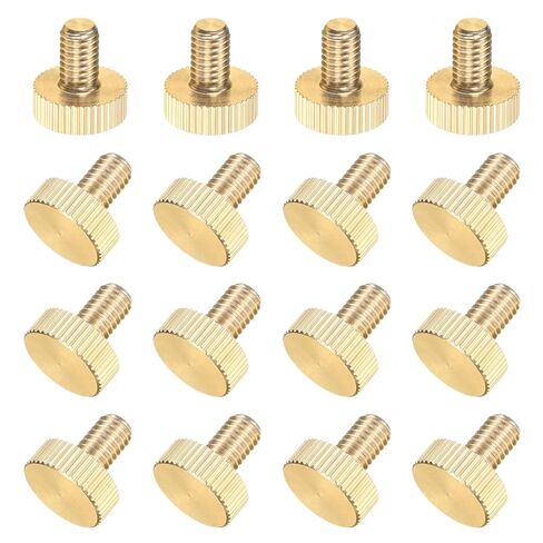 M METERXITY 16-Pack Knurled Thumb Screws, M5x14mm Solid Brass Flat Head Knurled Head Bolts Fasteners for PC Computer Cases/Electronic/Mechanical/Home, Fully Threaded Thumbscrew in Saudi Arabia