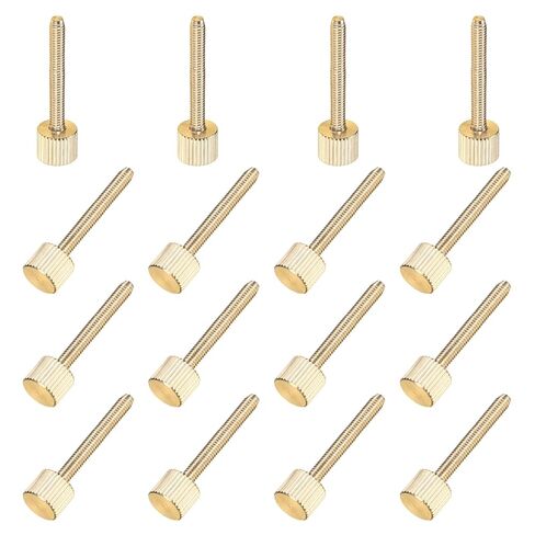 M METERXITY 16-Pack Knurled Thumb Screws, M5x14mm Solid Brass Flat Head Knurled Head Bolts Fasteners for PC Computer Cases/Electronic/Mechanical/Home, Fully Threaded Thumbscrew in Saudi Arabia